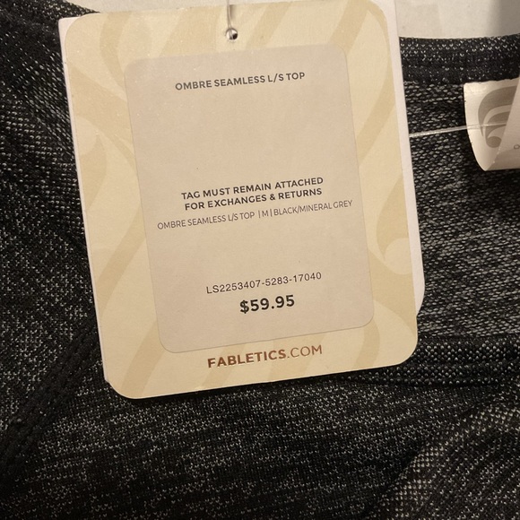 Fabletics Women’s Ombre Seamless Top Gray Long Sleeve - Picture 9 of 9